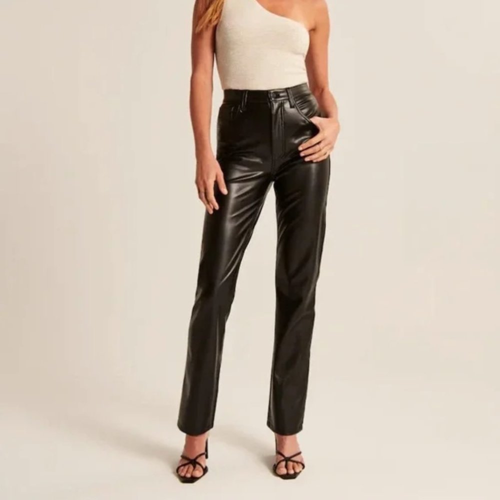 Abercrombie Vegan Leather 90s Straight Pants